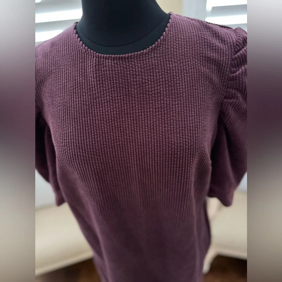 Who What Wear | Corduroy Puff Short Sleeve Mini Dress Wine Tasting - Size XS - Picture 6 of 7